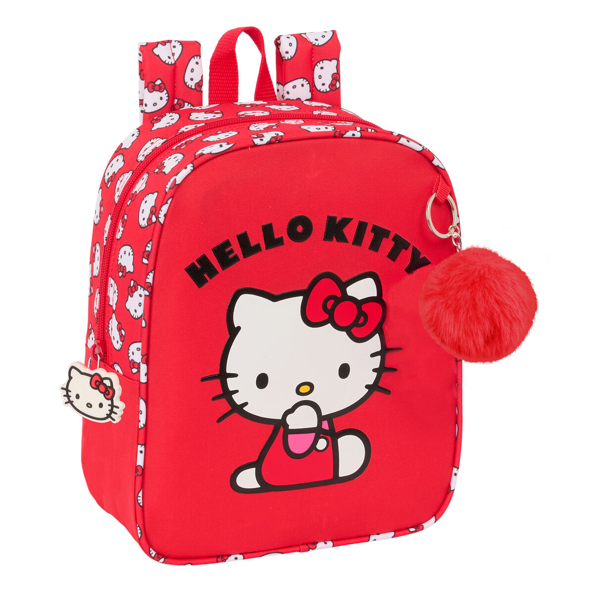 Skolryggsäck Hello Kitty Iconic Vit Röd 22 x 27 x 10 cm