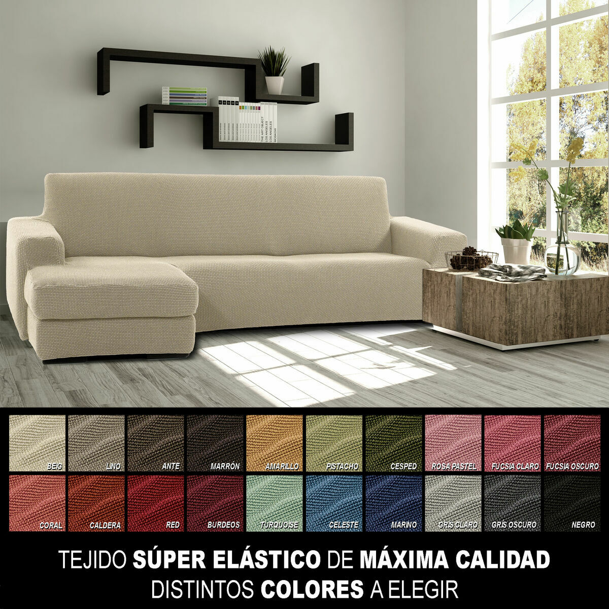 Skydd för chaiselong med kort vänster arm Sofaskins Beige (Renoverade A) - 5