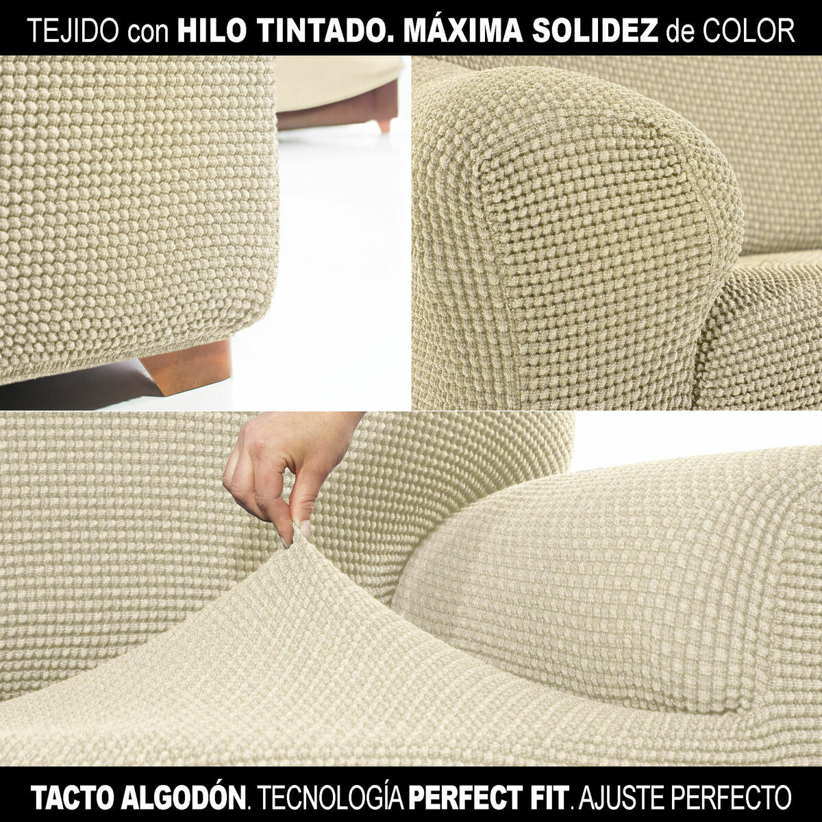 Skydd för chaiselong med kort vänster arm Sofaskins Beige (Renoverade A) - 7