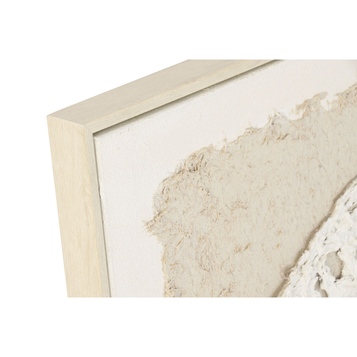 Kanvas Home ESPRIT Vit Beige Löv av en växt Cottage 62,5 X 3,5 X 62,5 CM (2 antal) - 2