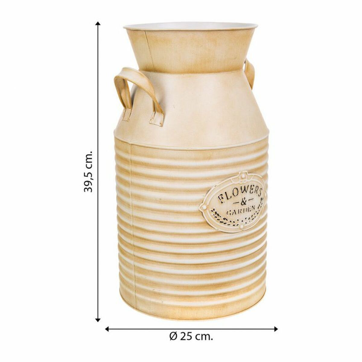 Dekorativ kanna Alexandra House Living Vit Beige Metall Mjölkkanna 22 x 39 x 25 cm - 6