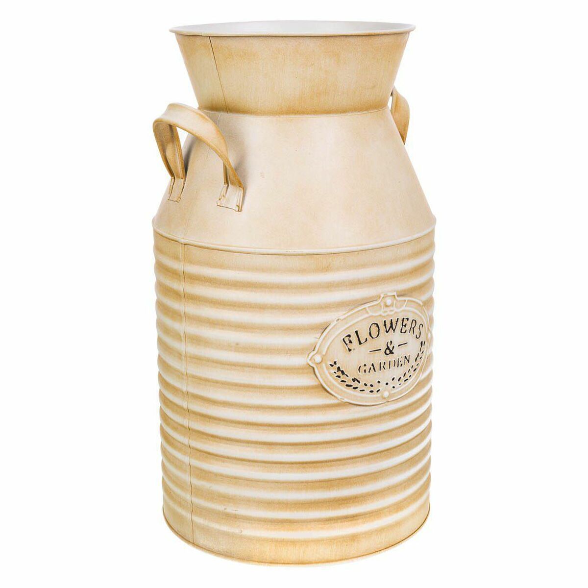 Dekorativ kanna Alexandra House Living Vit Beige Metall Mjölkkanna 22 x 39 x 25 cm