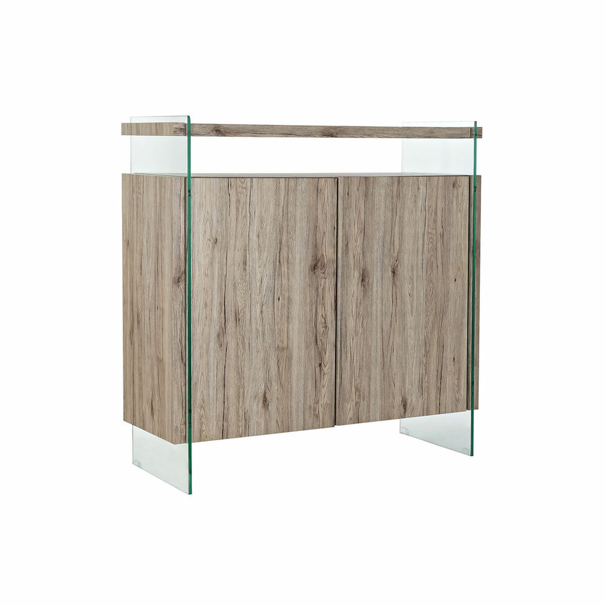 Skänk DKD Home Decor   Naturell Härdat glas Trä MDF 120 x 44 x 120 cm