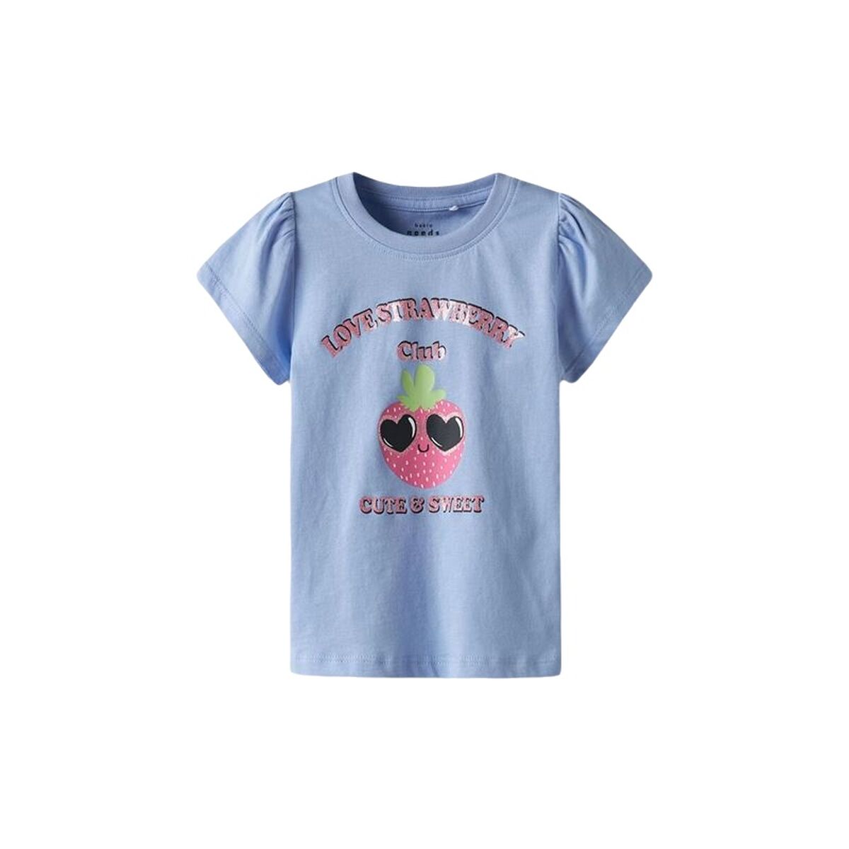 Barn T-shirt med kortärm Name It Nmfvibeke Capsl Serenity Indigo