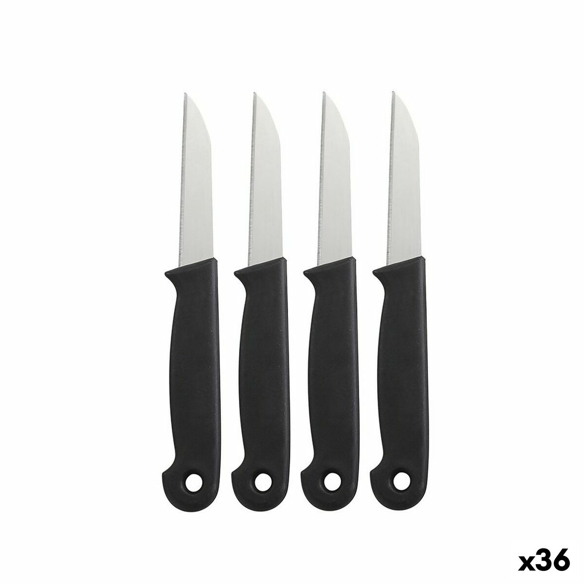 Set med skalknivar Svart 16 cm 4 Delar (36 antal)