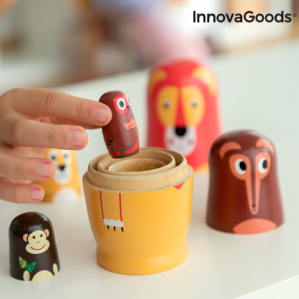 Rysk trädocka med djurfigurer Funimals InnovaGoods 11 Delar - 7