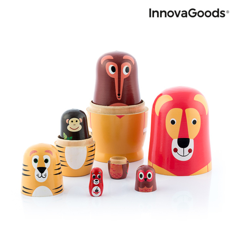 Rysk trädocka med djurfigurer Funimals InnovaGoods 11 Delar - 13