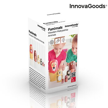 Rysk trädocka med djurfigurer Funimals InnovaGoods 11 Delar