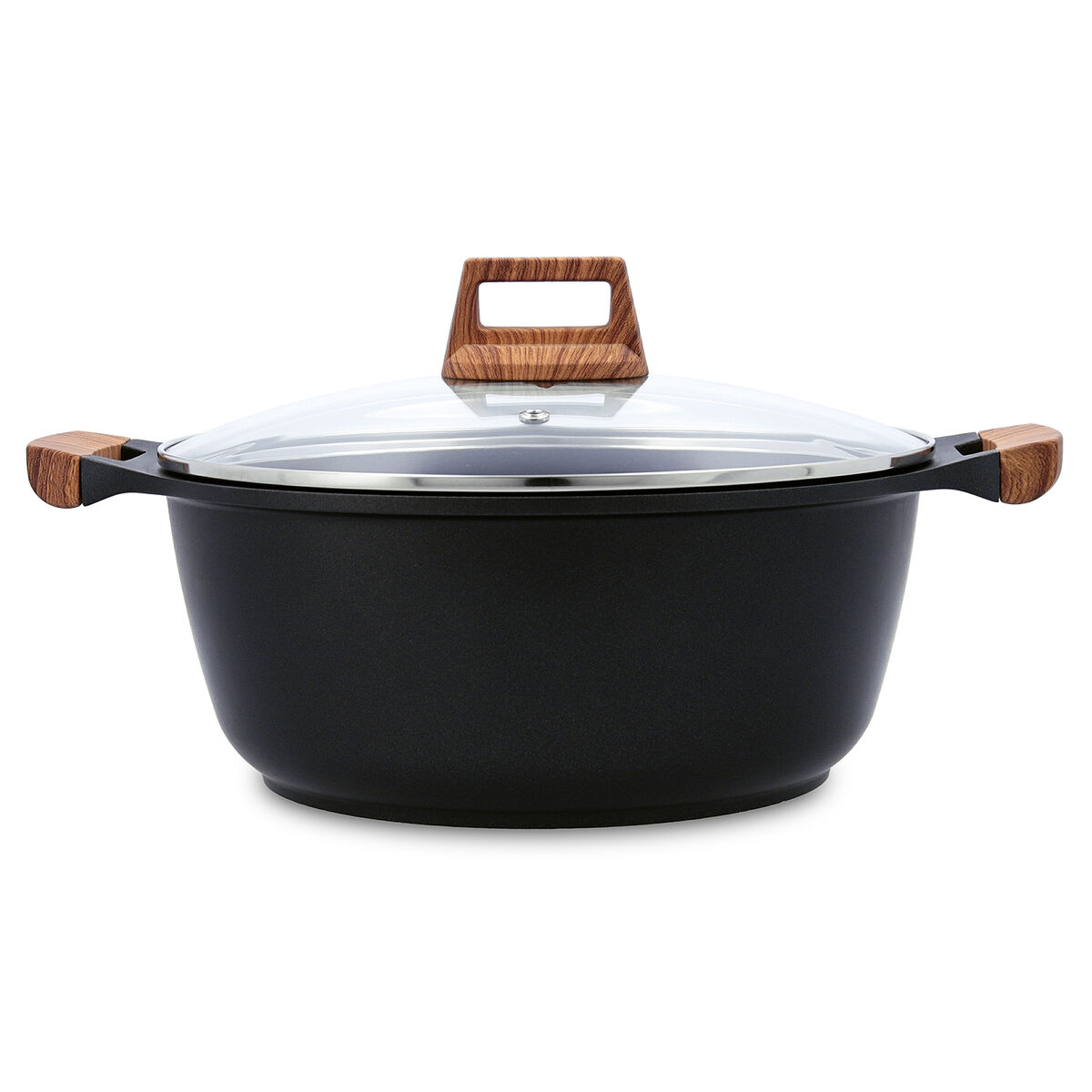 Kastrull med lock Quid Karbon gjuta aluminium Svart 28 cm