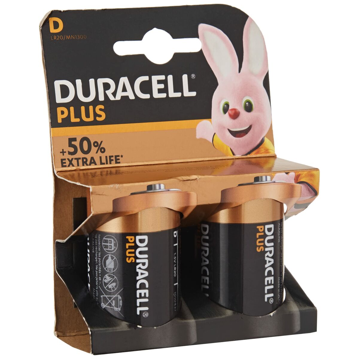 Alkaliska Batterier LR20 DURACELL Plus Power  D 1,5 V - 2