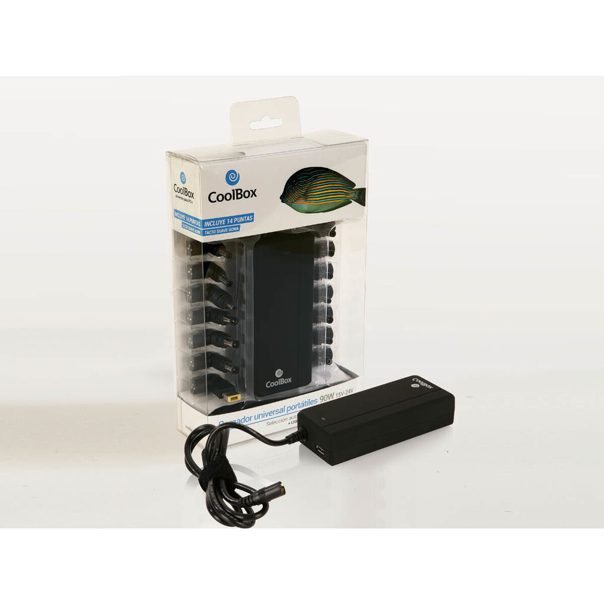 Laptopladdare CoolBox FALCOONB90U 90 W 24 V 220 V 100 - 240 V - 4