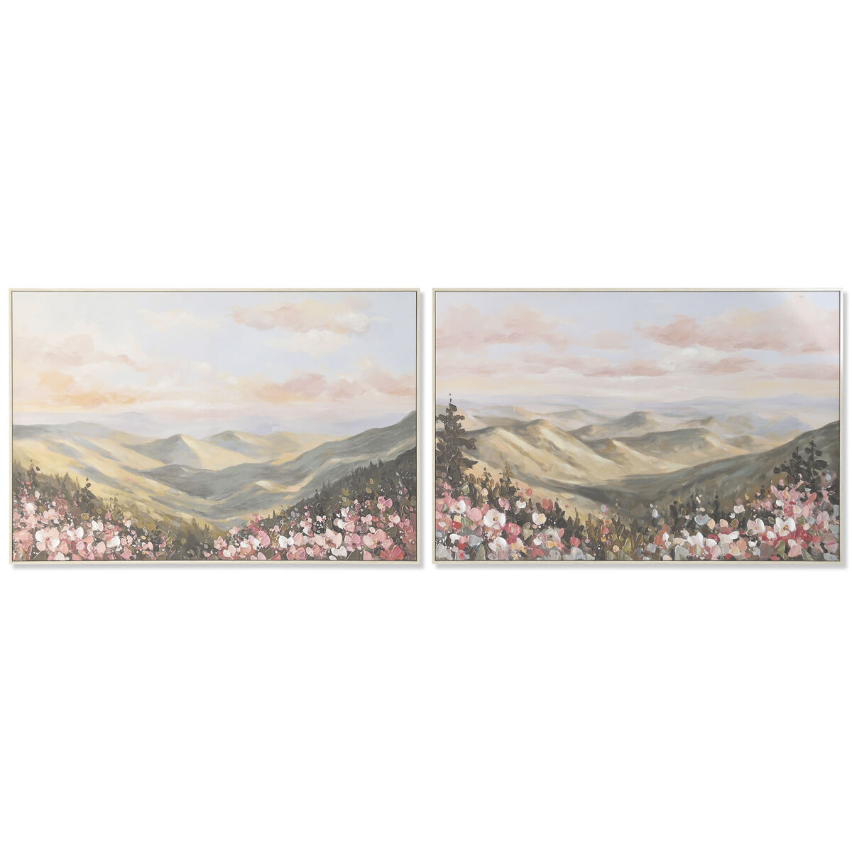 Kanvas Home ESPRIT Blå Grön Berg 120 x 3,5 x 80 cm (2 antal)