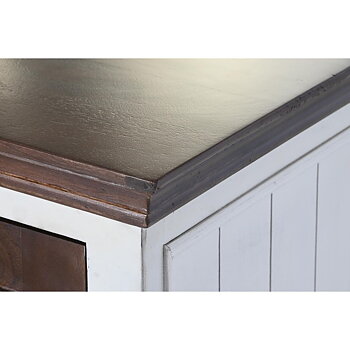Skänk DKD Home Decor Vit Mörkbrun Mangoträ 180 x 46 x 83 cm