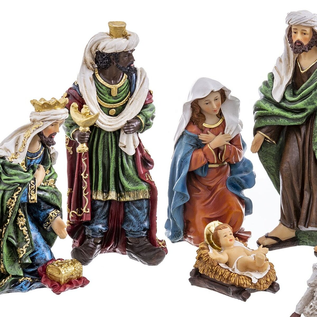 Julgranskula Multicolour Polyresin Kristi födelse/Betlehem 31,5 cm (9 Delar) - 3