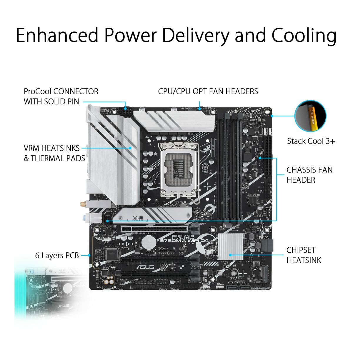 Moderkort Asus PRIME B760M-A WIFI D4 LGA 1700 Intel B760 - 3