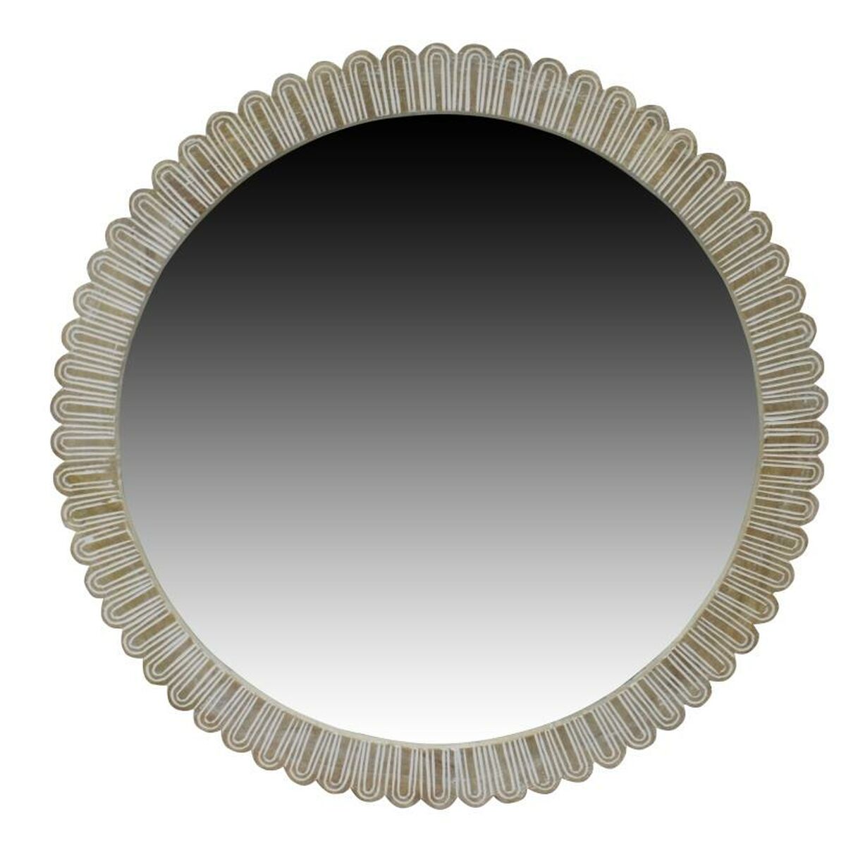 Väggspegel DKD Home Decor Naturell Kolonial Avskalad 71 x 3 x 71 cm