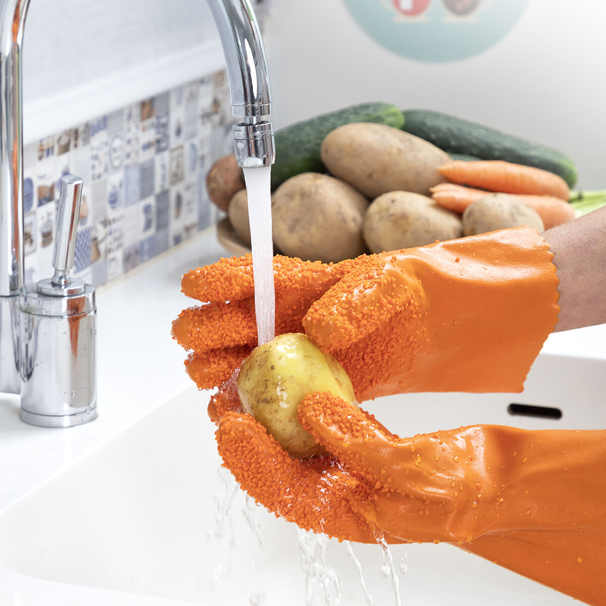 Handskar för Rengöring av Frukt och Grönsaker Glinis InnovaGoods - 8