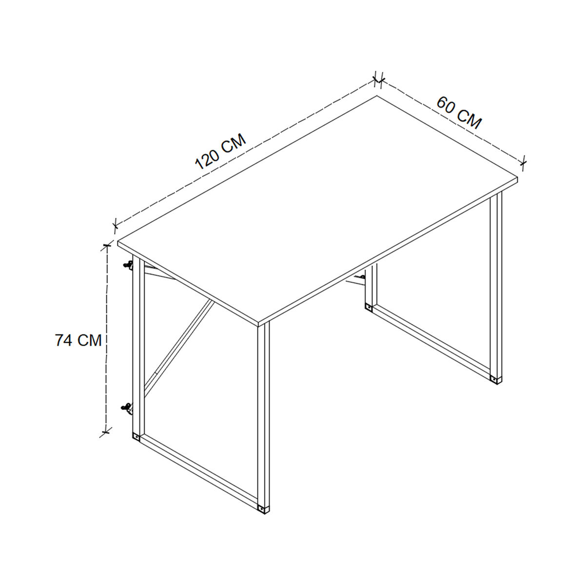 Skrivbord Alexandra House Living Svart Tölgy Metall Trä MDP 120 x 75 x 60 cm industriell - 3