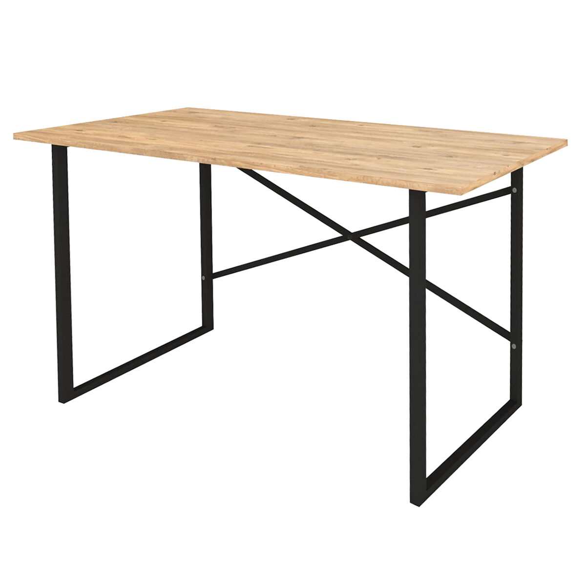 Skrivbord Alexandra House Living Svart Tölgy Metall Trä MDP 120 x 75 x 60 cm industriell