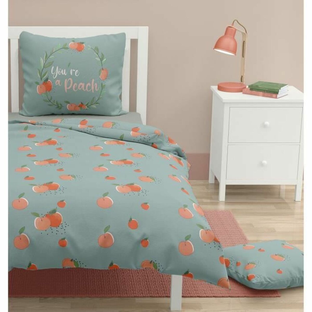 Täckslagsset Roupillon peach 140 x 200 cm Grön 2 Delar - 2