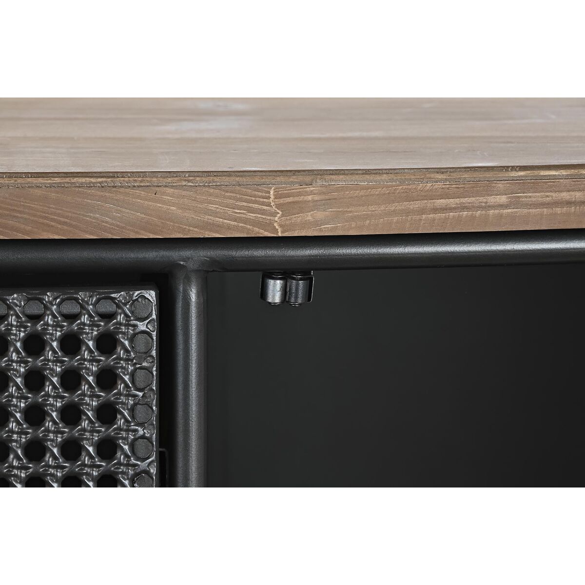Skänk DKD Home Decor 145,5 x 45 x 76 cm Gran Svart Metall Brun - 3