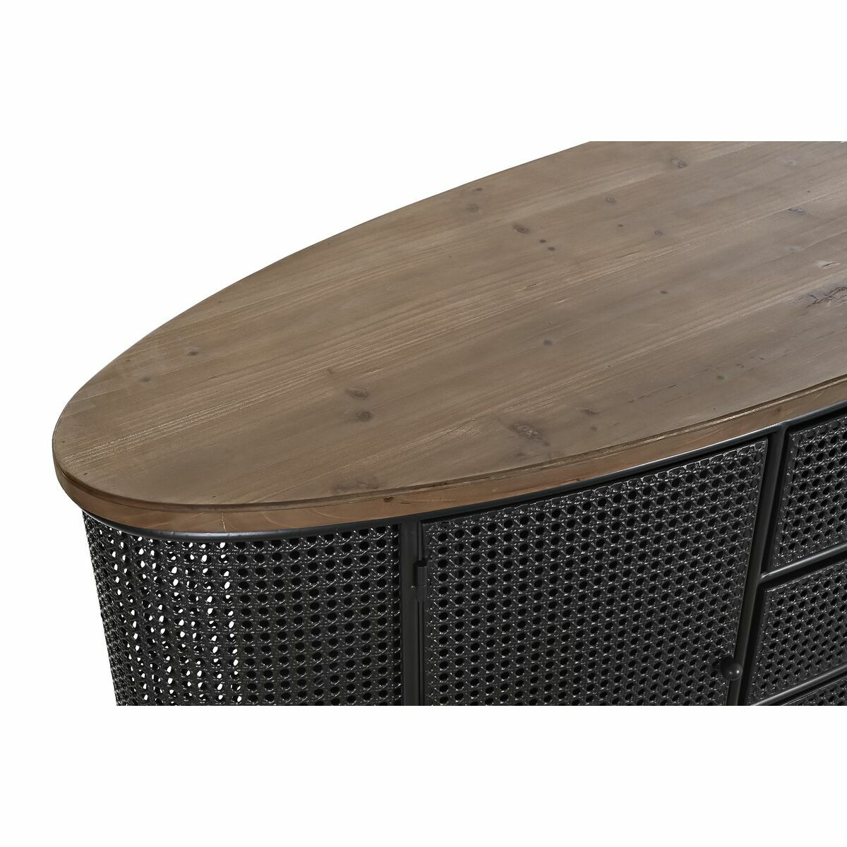 Skänk DKD Home Decor 145,5 x 45 x 76 cm Gran Svart Metall Brun - 7