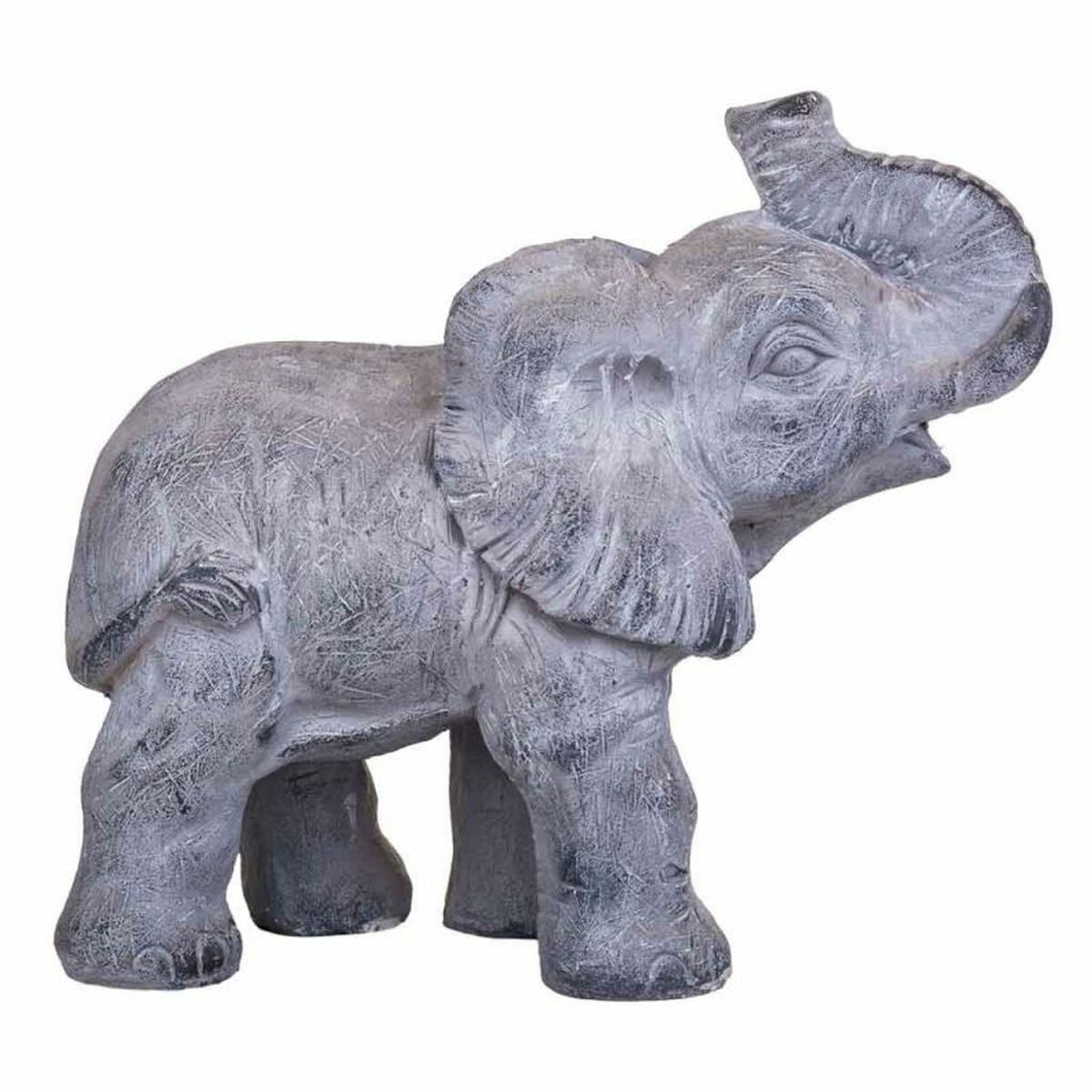 Prydnadsfigur Alexandra House Living Grå Elefant 26 x 40 x 35 cm - 3