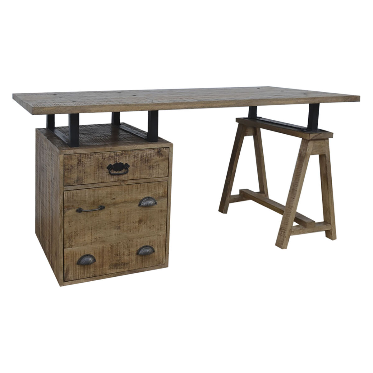 Skrivbord DKD Home Decor 160 x 80 x 75 cm Metall Mangoträ