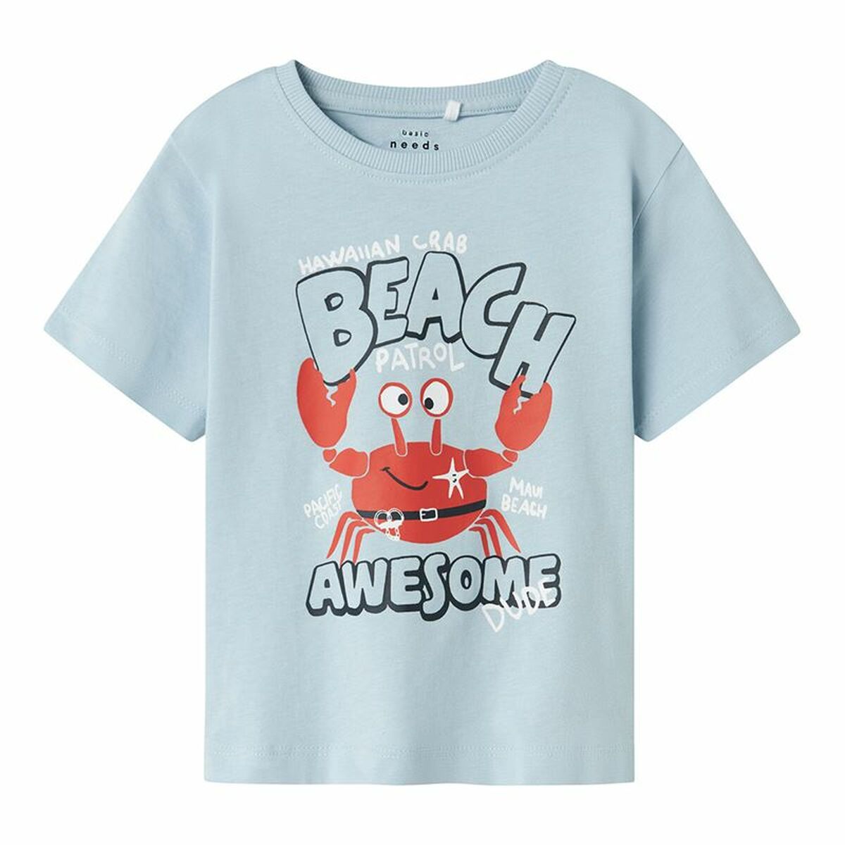 Barn T-shirt med kortärm Name It Nmmvagno Loose Himmelsblå
