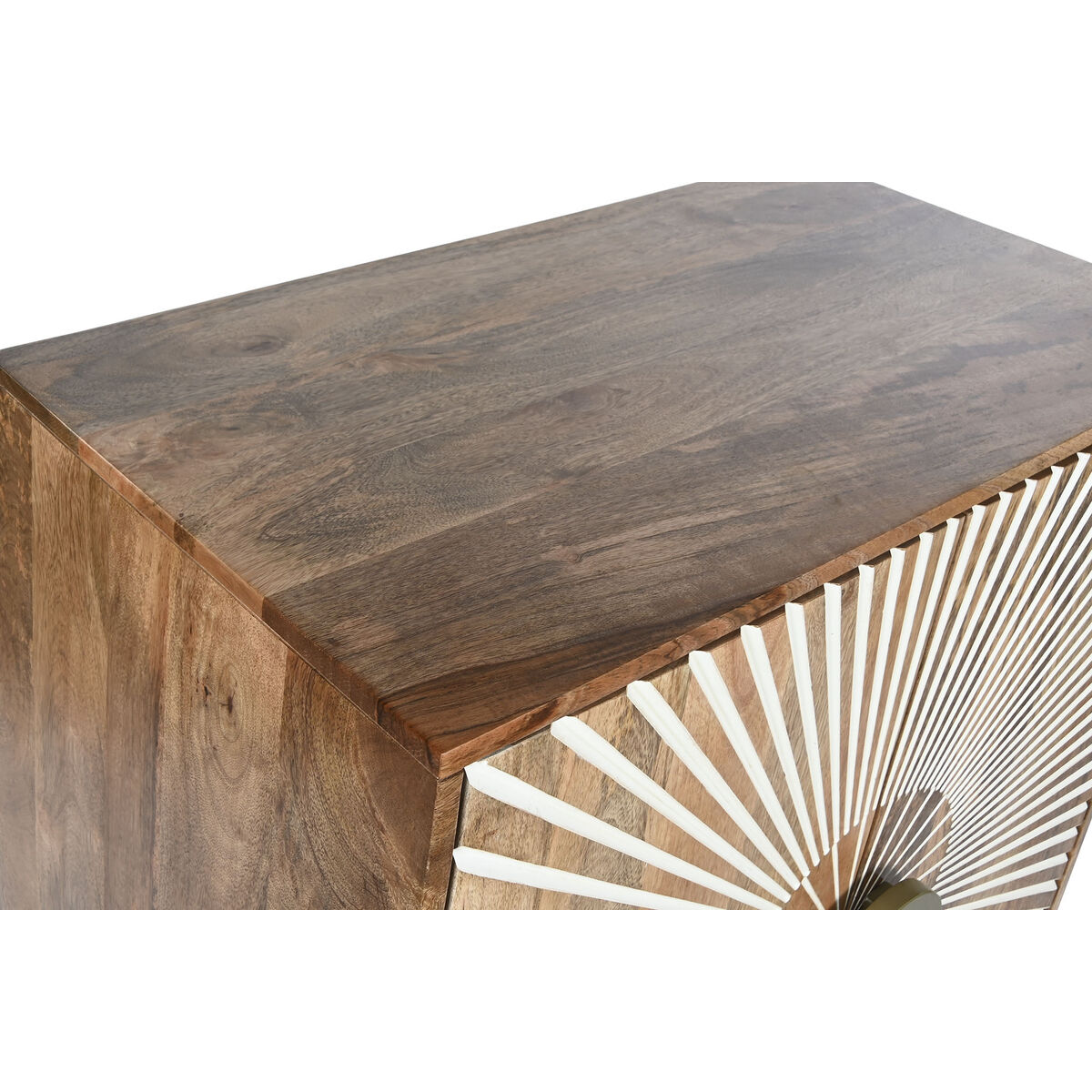 Skänk Home ESPRIT Vit Gyllene Naturell Trä 80 x 45 x 97 cm - 2
