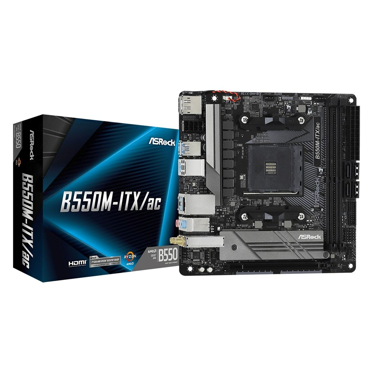 Moderkort ASRock B550M-ITX/ac AMD AM4 AMD B550 AMD