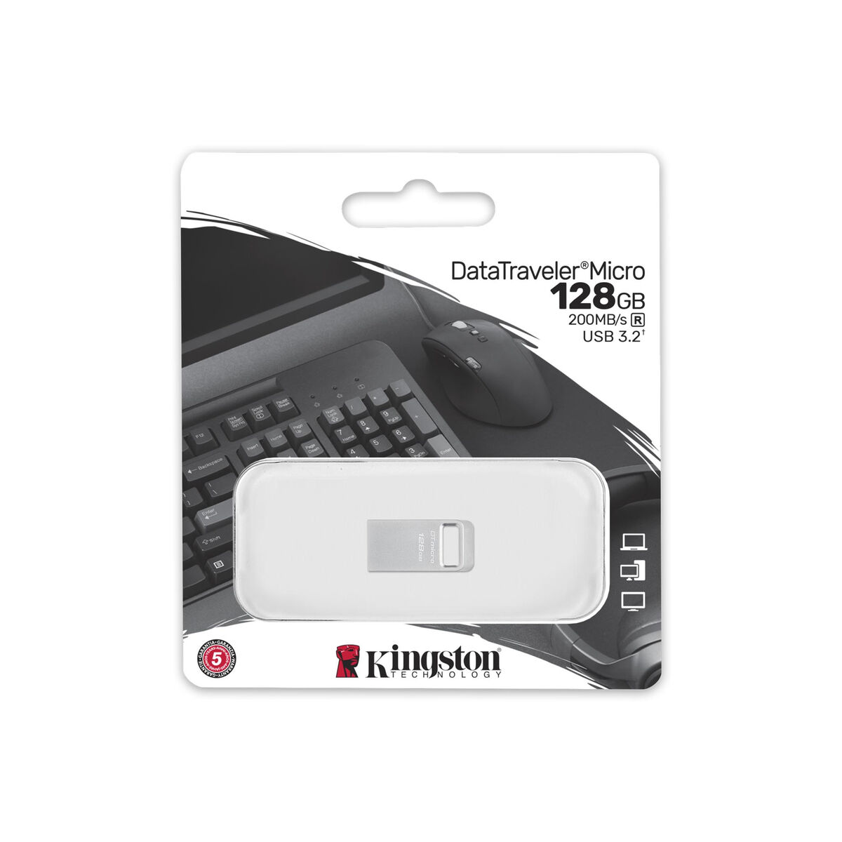 Minnessticka Kingston DTMC3G2/128GB Svart Silvrig 128 GB - 3