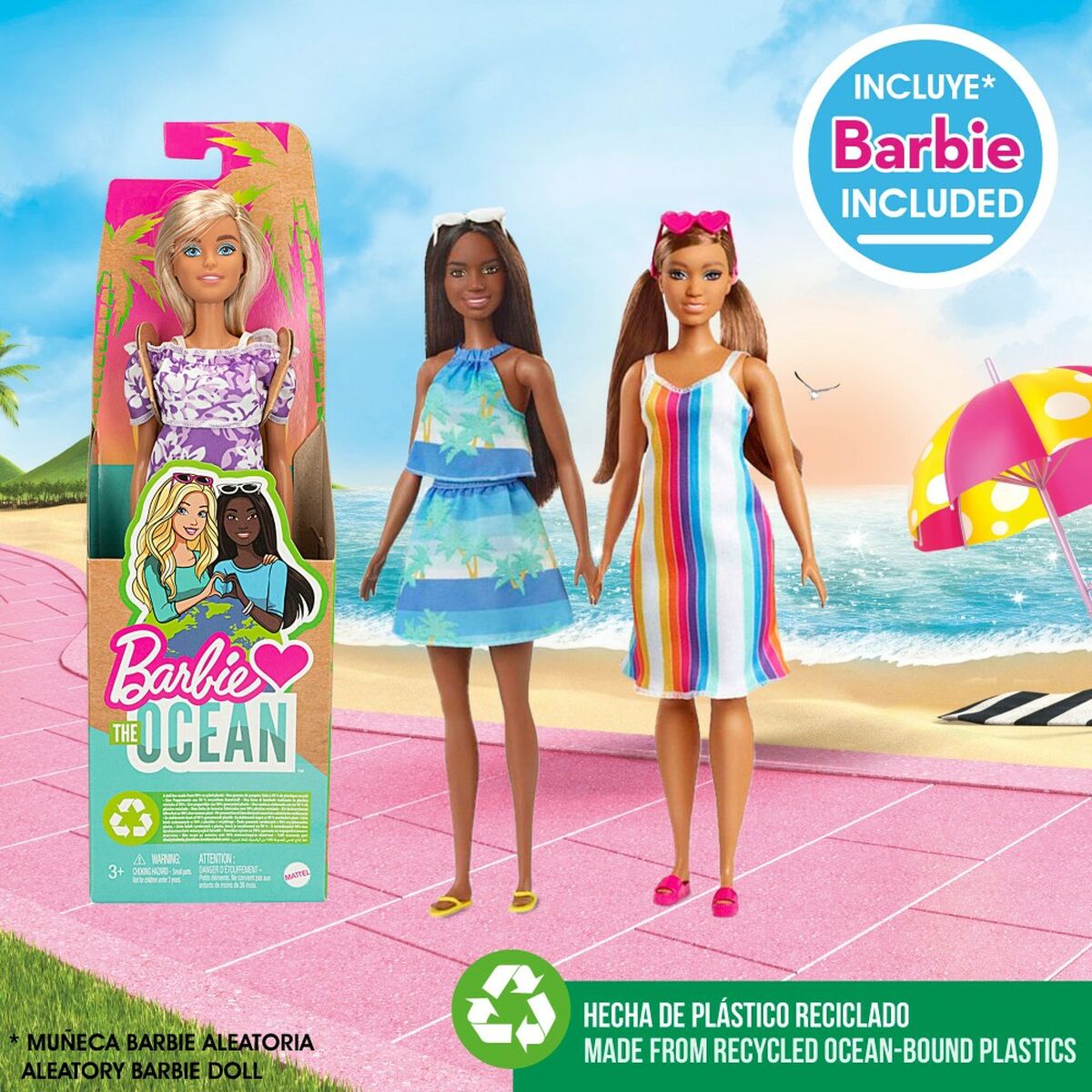 Strandleksaker set Barbie 8 Delar 18 x 16 x 18 cm - 3
