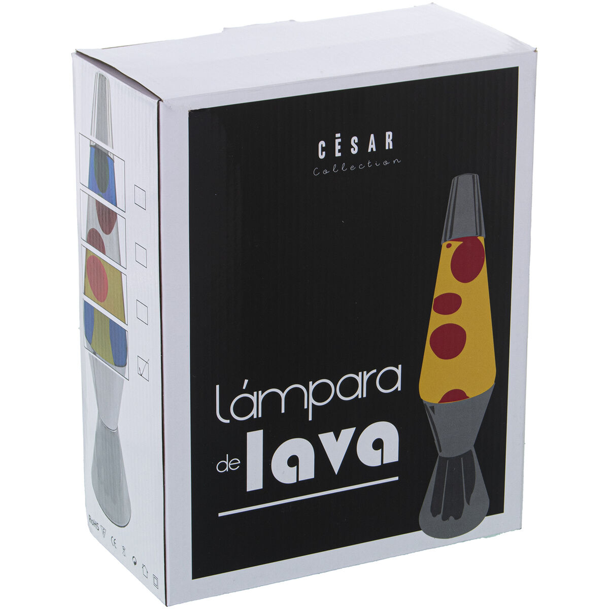 Lavalampa Alexandra House Living Gul Rosa Metall 9 x 37 x 9 cm - 3