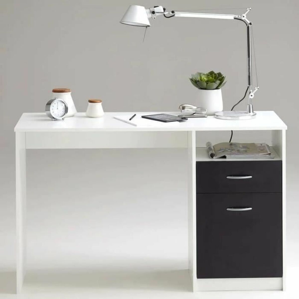 Skrivbord FMD JACKSON  Vit Svart 123 x 76,5 x 50 cm Trä - 3