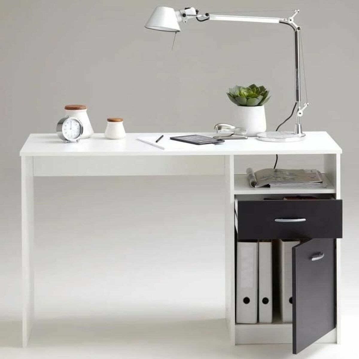 Skrivbord FMD JACKSON  Vit Svart 123 x 76,5 x 50 cm Trä - 4