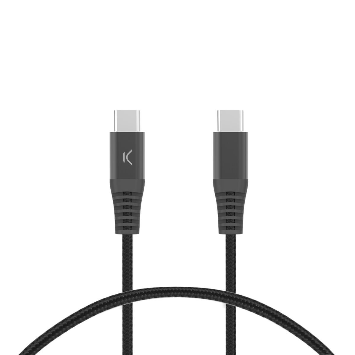 USB-C till USB-C Kabel KSIX Svart