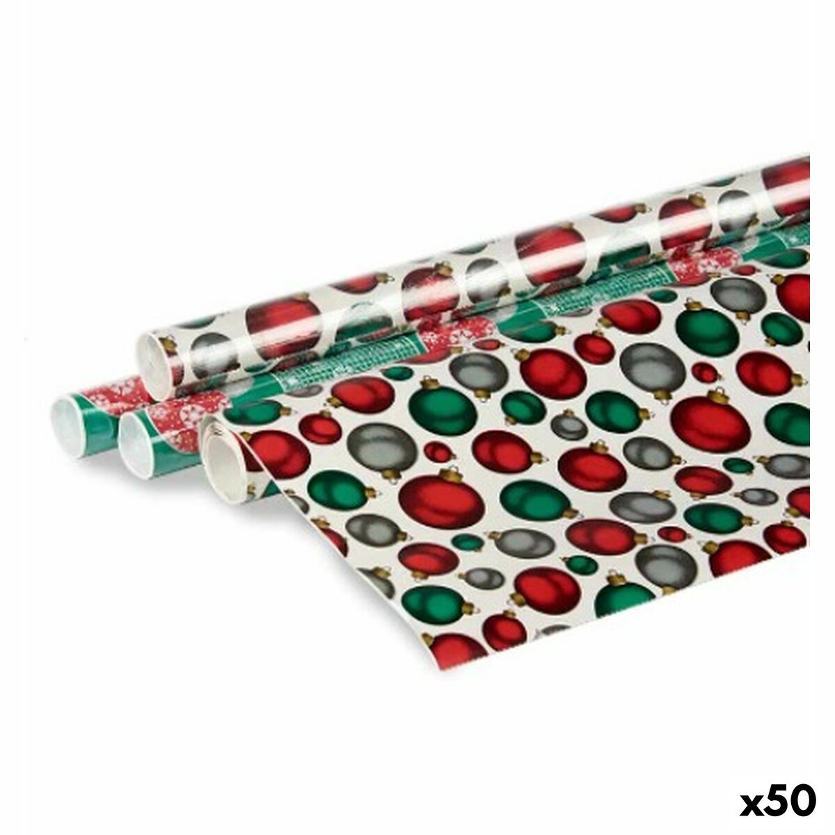 Presentpapper 70 x 200 cm Julgranskulor Multicolour (50 antal)