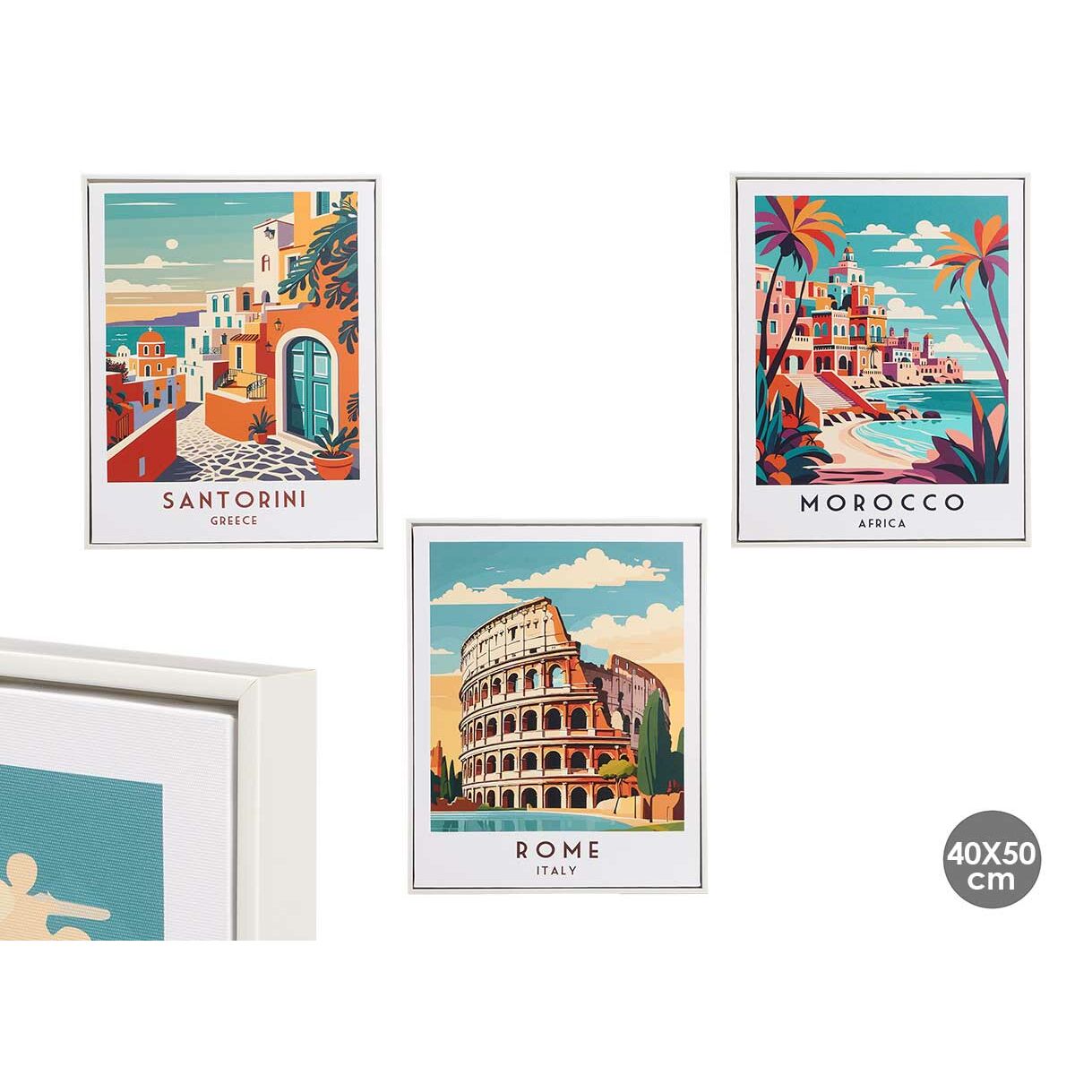 Kanvas Gift Decor Stad 40 x 3 x 50 cm (6 antal) - 2