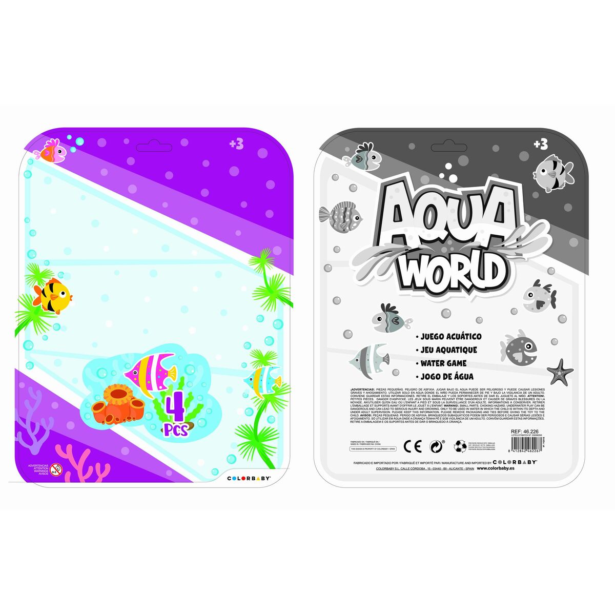 Vattenlek Colorbaby AQUA WORLD 16,5 x 19,7 x 2,5 cm (6 antal)