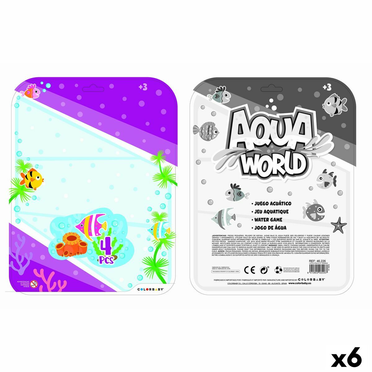 Vattenlek Colorbaby AQUA WORLD 16,5 x 19,7 x 2,5 cm (6 antal) - 2