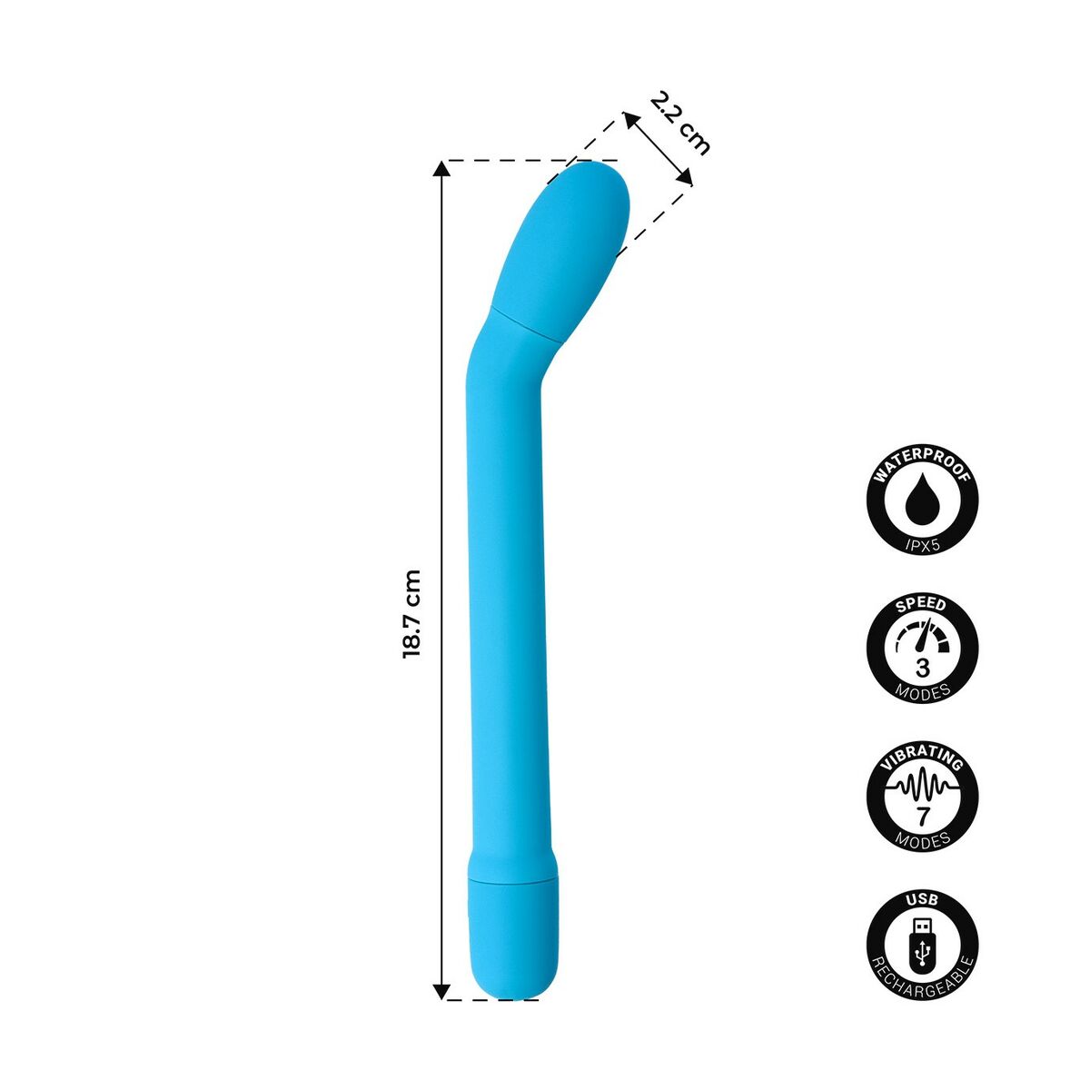 G-spotvibrator Virgite Blå - 3