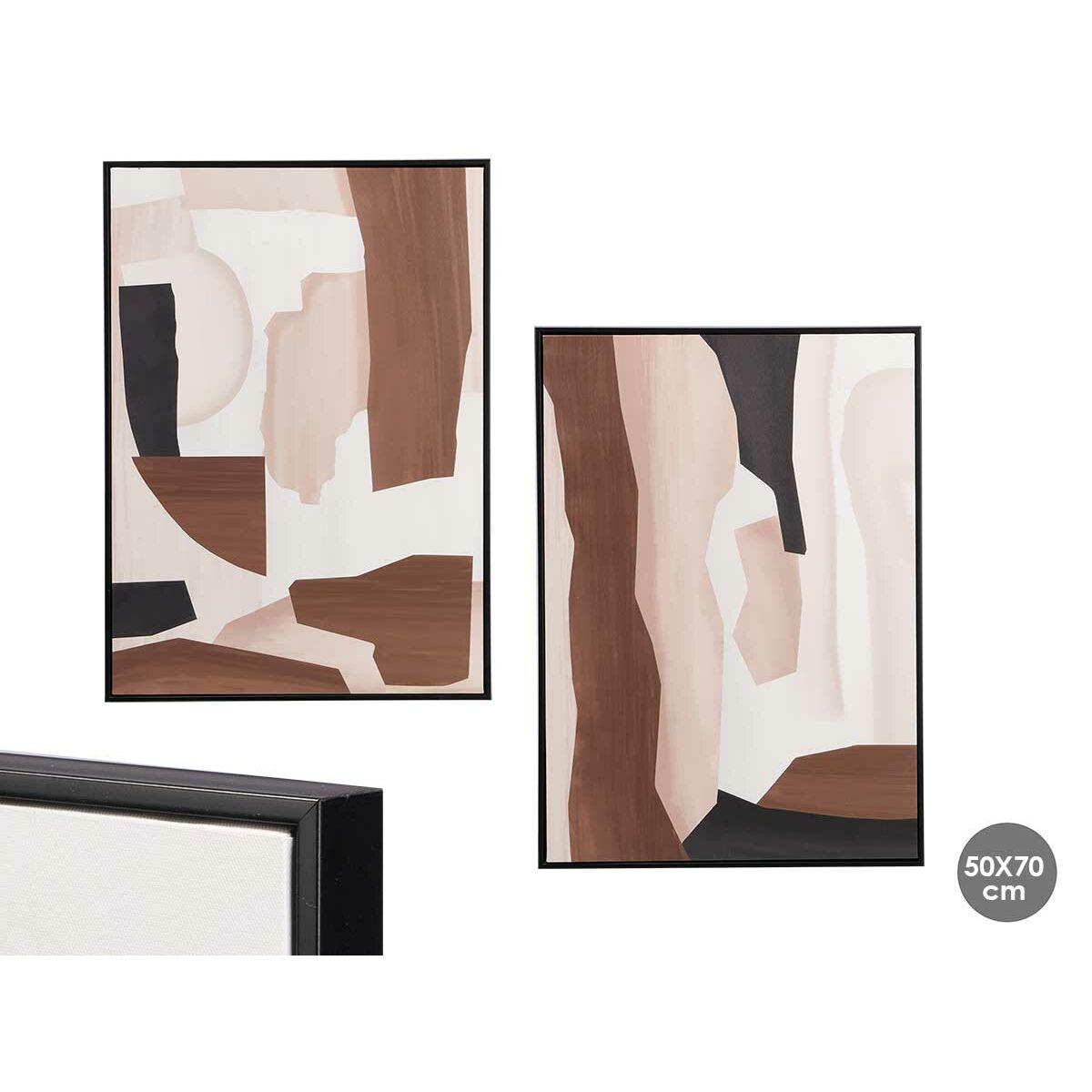 Kanvas Gift Decor Brun Beige Abstrakt 50 x 3 x 70 cm (4 antal) - 3
