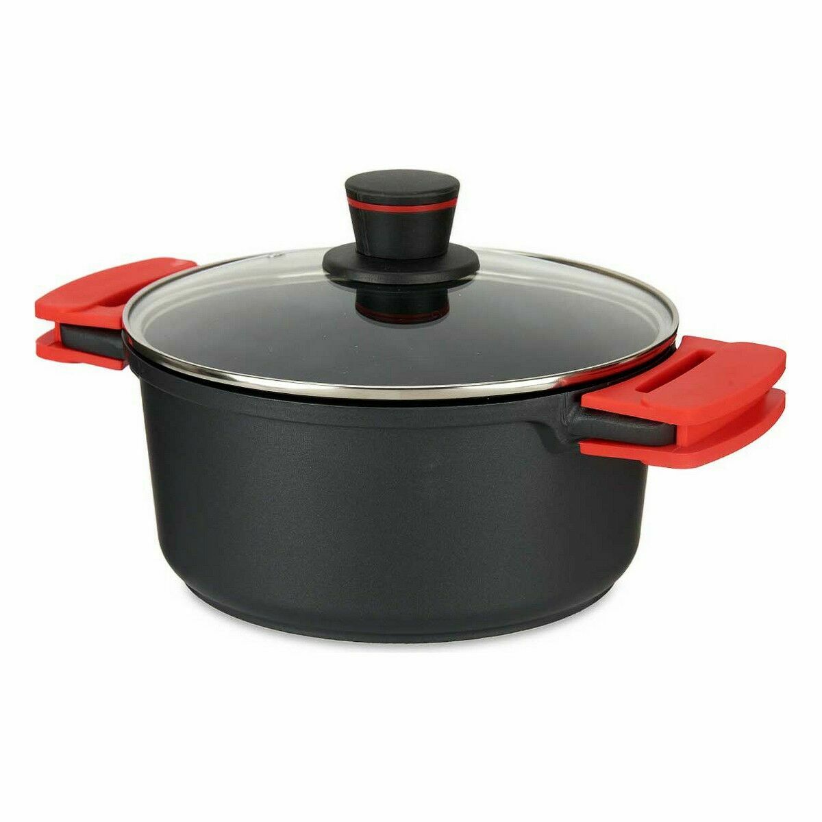 Kastrull med glaslock Ø 24 cm Svart Aluminium (6 antal) - 5
