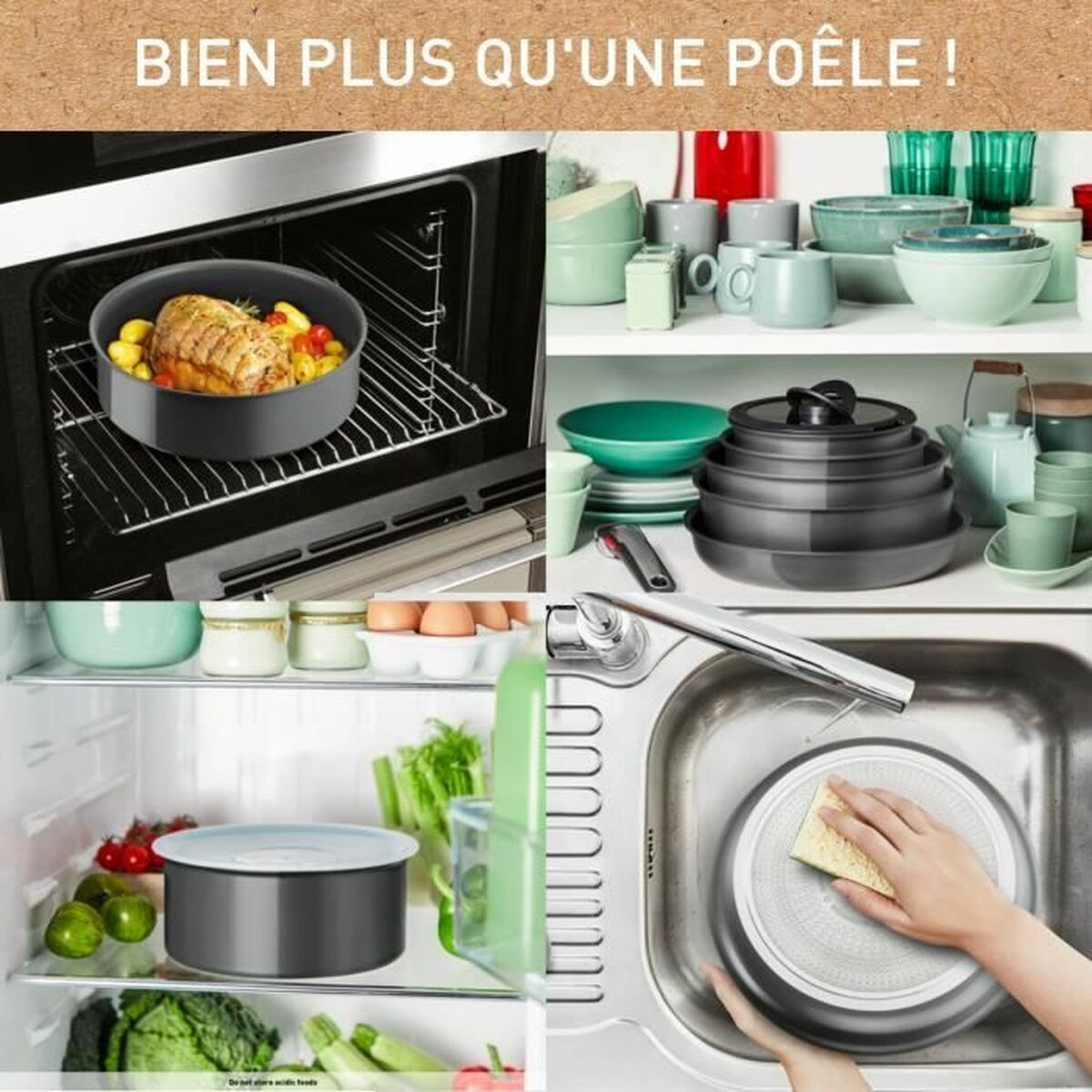 Set med stekpannor Tefal L2619102 Grå Aluminium (3 antal) - 4