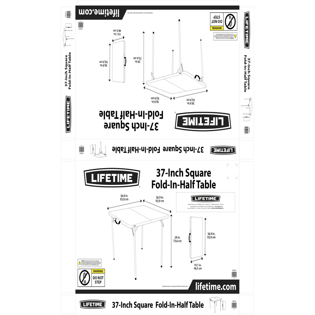Fällbord Lifetime Vit Stål Plast 94 x 74 x 94 cm - 2