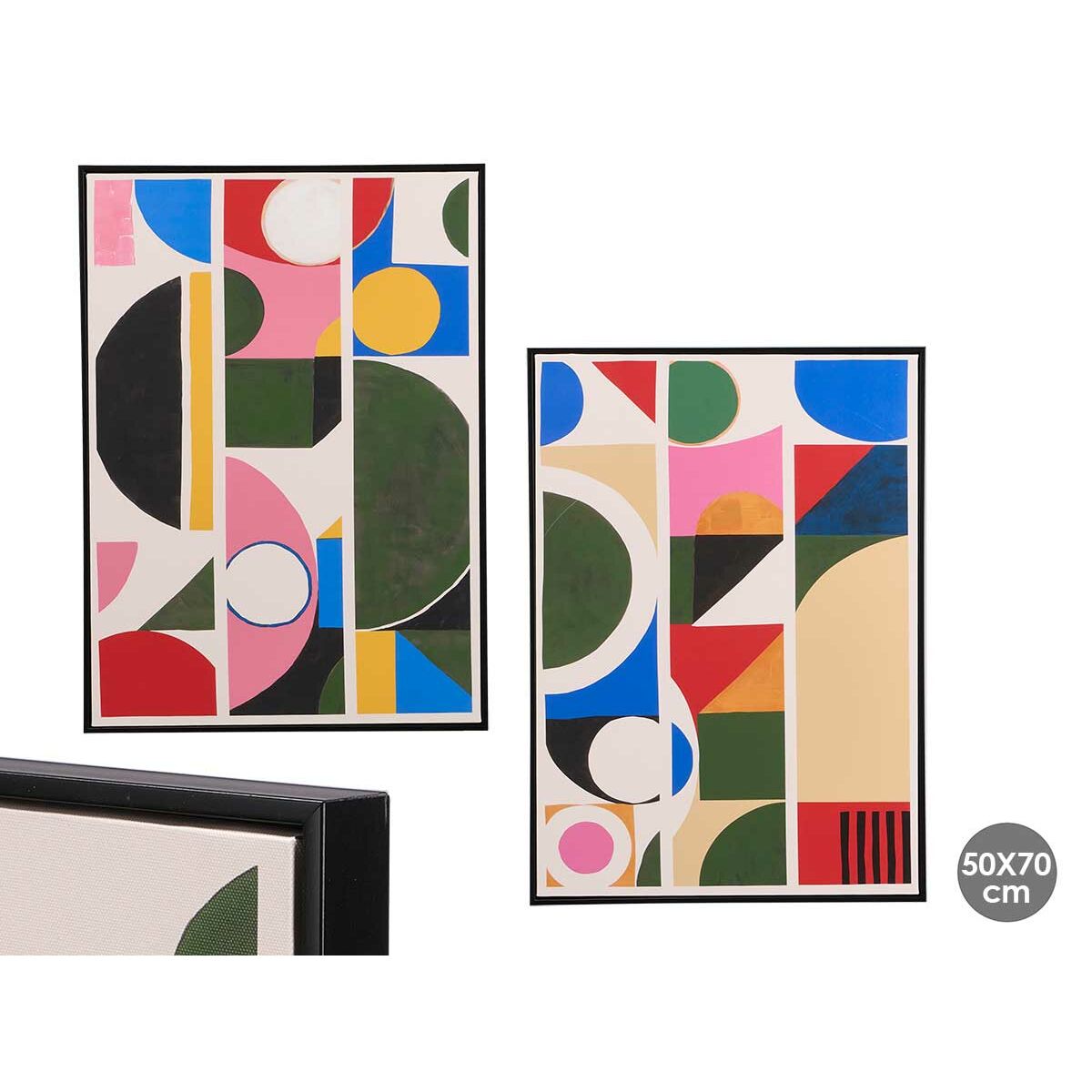 Kanvas Gift Decor Abstrakt 50 x 3 x 70 cm (4 antal) - 3