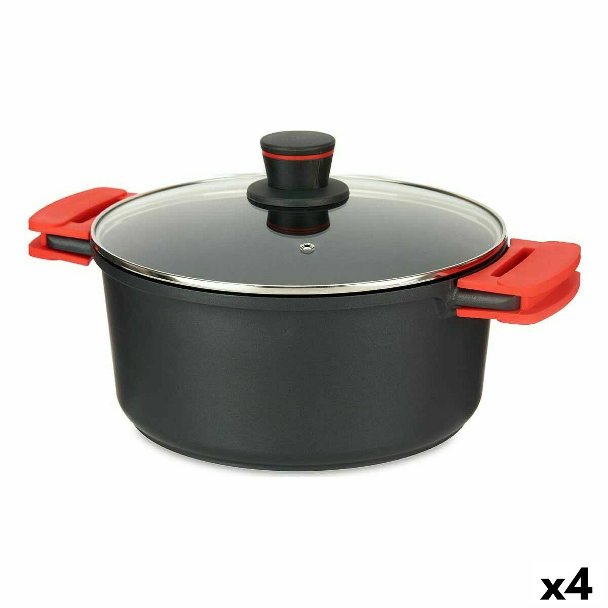 Kastrull med glaslock Ø 28 cm Svart Aluminium (4 antal) - 3