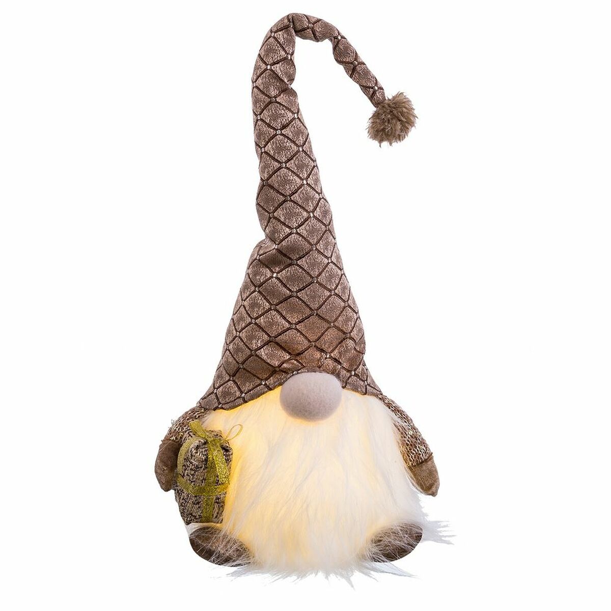 Julgranskula Brun Plast Tyg Tomte 21 x 17 x 53 cm - 2