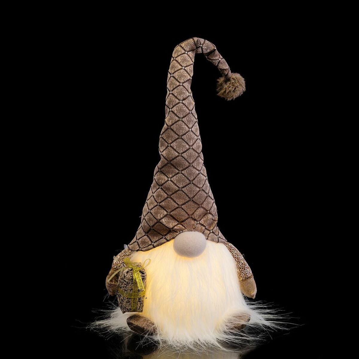 Julgranskula Brun Plast Tyg Tomte 21 x 17 x 53 cm - 3